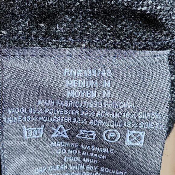 Slate & Stone Heathered Charcoal Gray 45% Wool Button Front Shirt - Picture 5 of 5